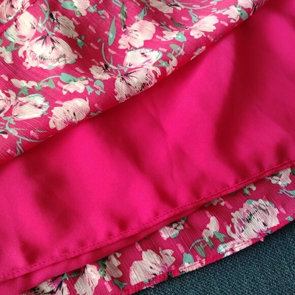 Pinkish Red Floral Smocked Dress - Picture 8 of 11